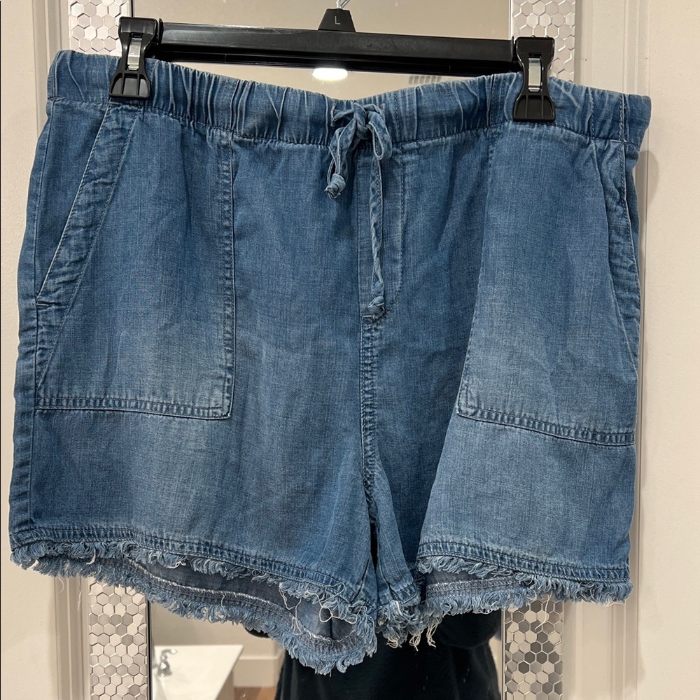 For The Republic Blue Jean Shorts